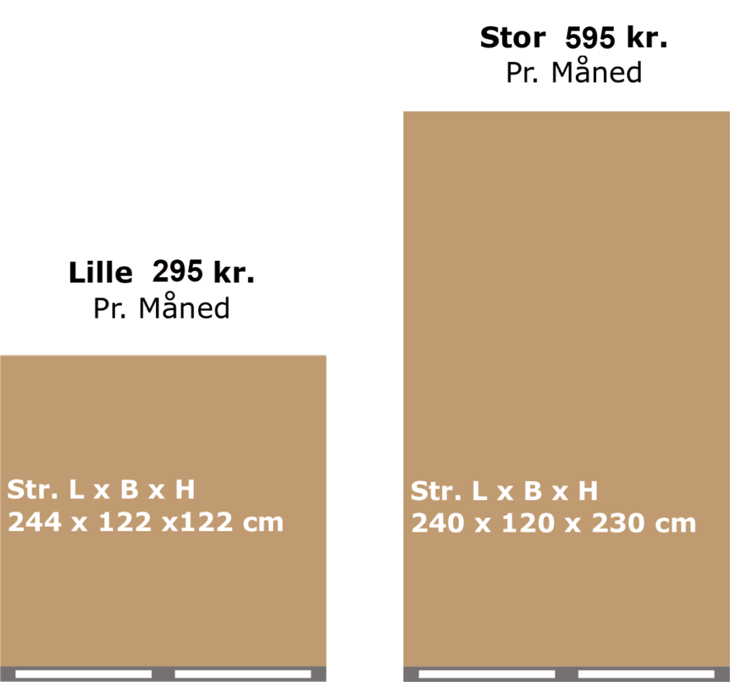 Containerpriser for opbevaring i Taastrup